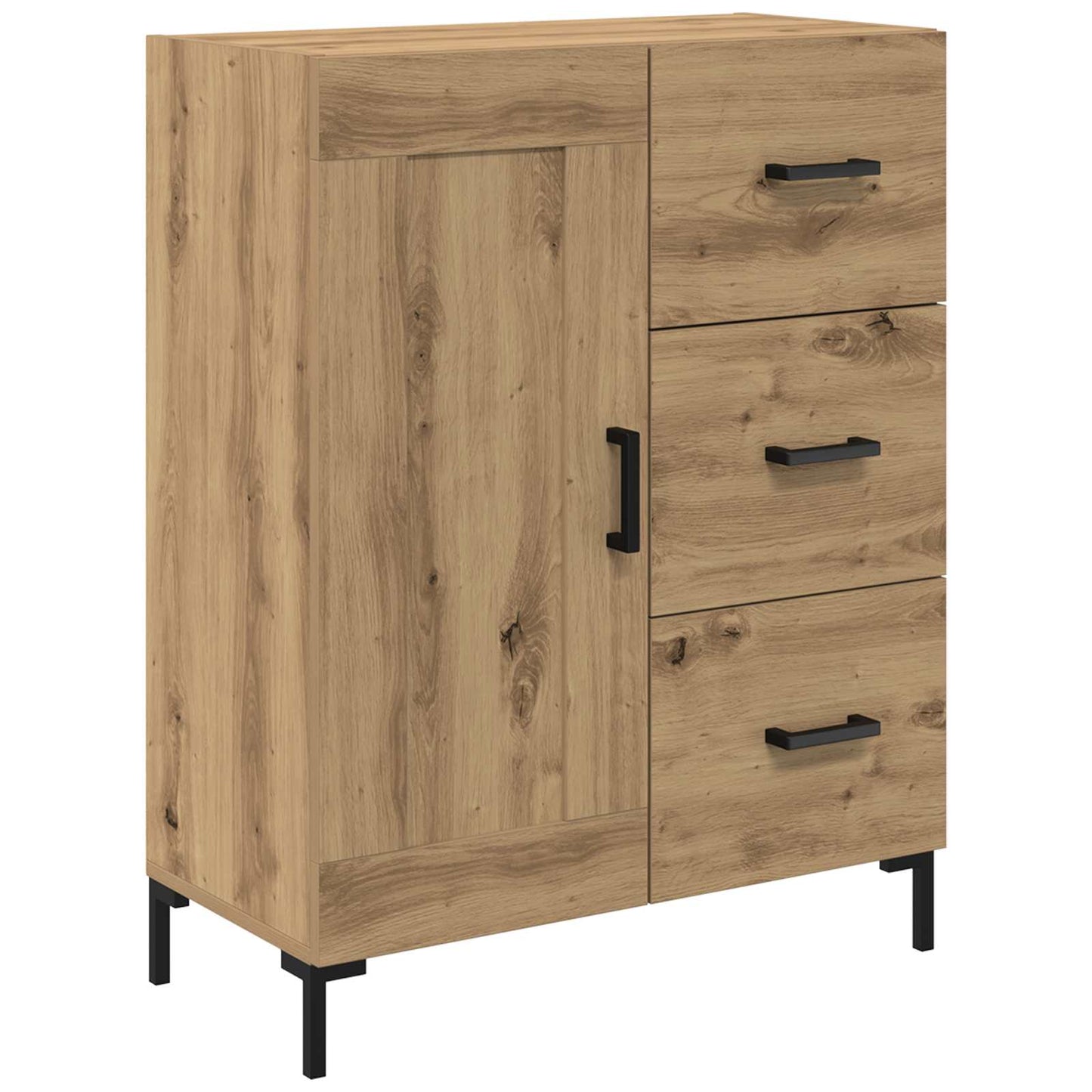 Vysoký Bufet Artisanový Dub 69,5 X 34 X 180 Cm Kompozitní Dřevo