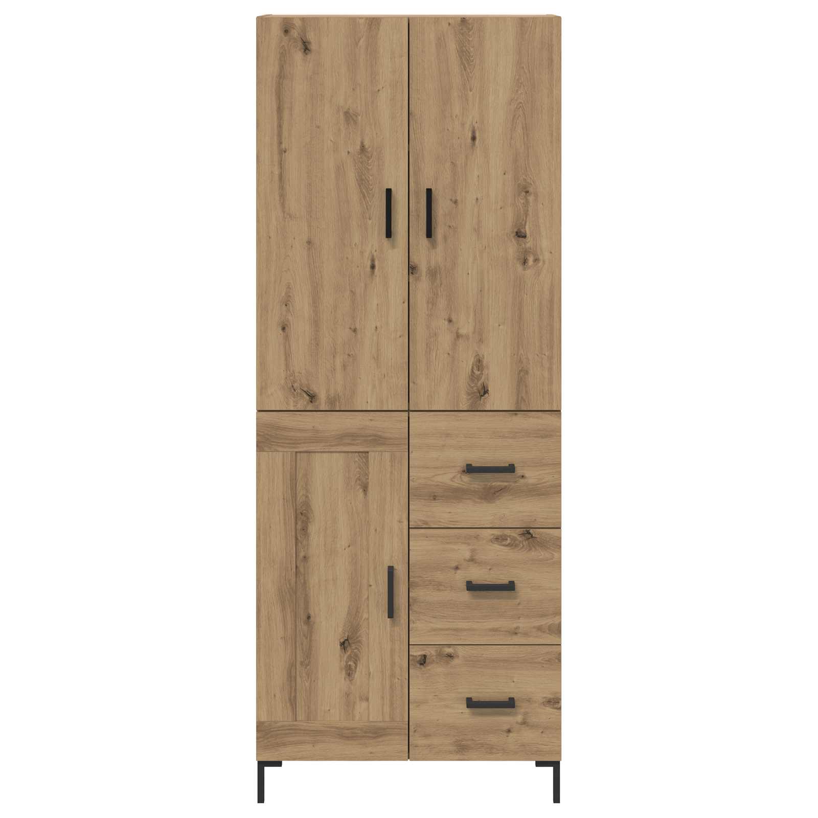 Vysoký Bufet Artisanový Dub 69,5 X 34 X 180 Cm Kompozitní Dřevo