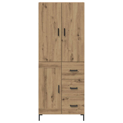 Vysoký Bufet Artisanový Dub 69,5 X 34 X 180 Cm Kompozitní Dřevo