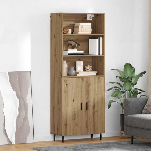 Vysoký Bufet 2 Ks Artisanový Dub 69,5 X 32,5 X 180 Cm