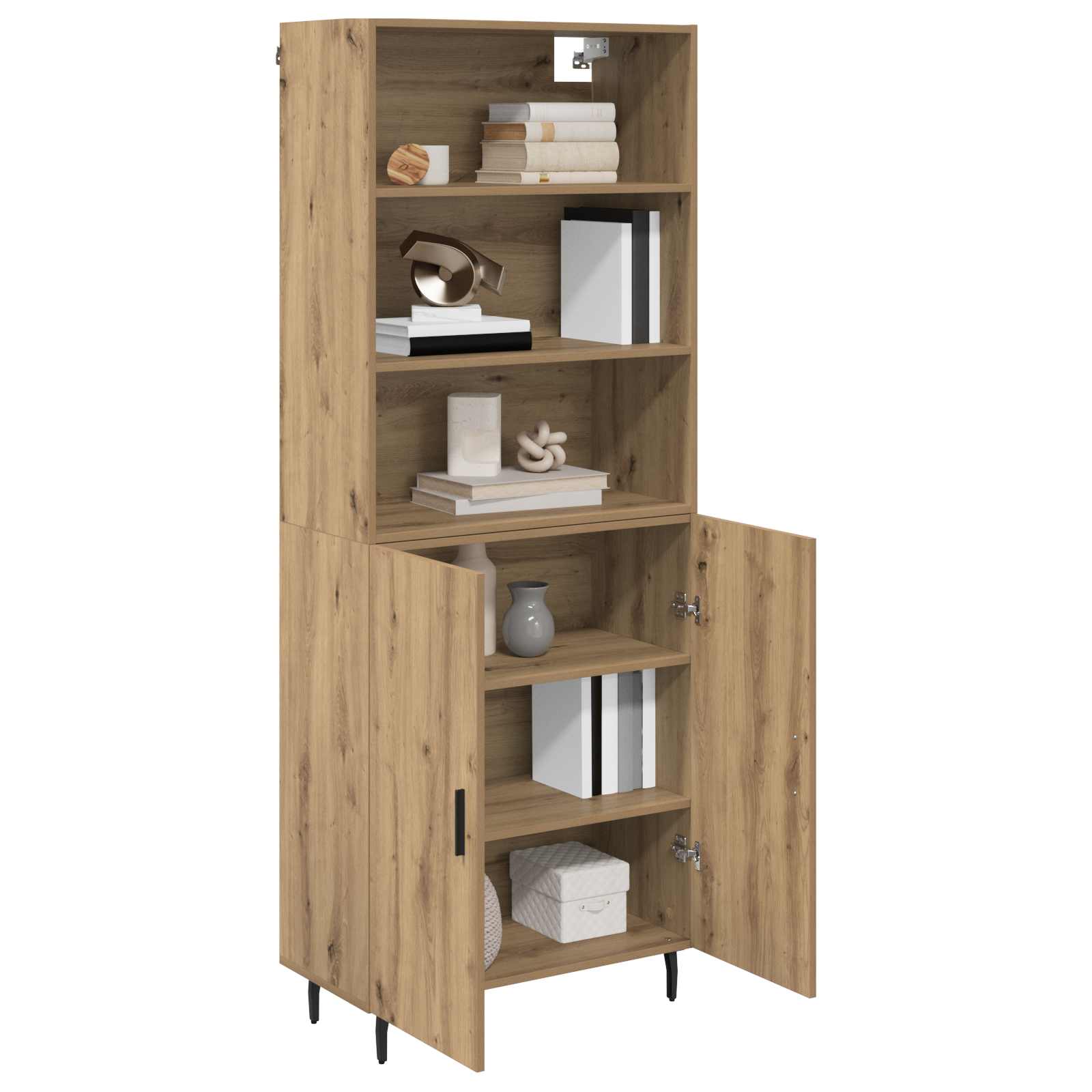 Vysoký Bufet 2 Ks Artisanový Dub 69,5 X 32,5 X 180 Cm
