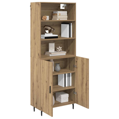 Vysoký Bufet 2 Ks Artisanový Dub 69,5 X 32,5 X 180 Cm
