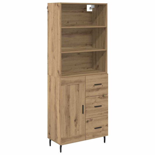 Vysoký Bufet 2 Ks Artisanový Dub 69,5 X 32,5 X 180 Cm