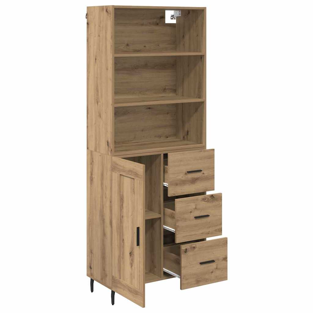 Vysoký Bufet 2 Ks Artisanový Dub 69,5 X 32,5 X 180 Cm