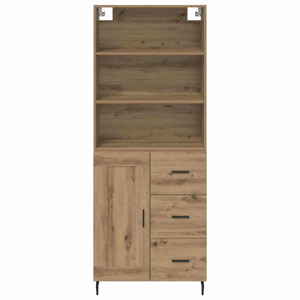Vysoký Bufet 2 Ks Artisanový Dub 69,5 X 32,5 X 180 Cm