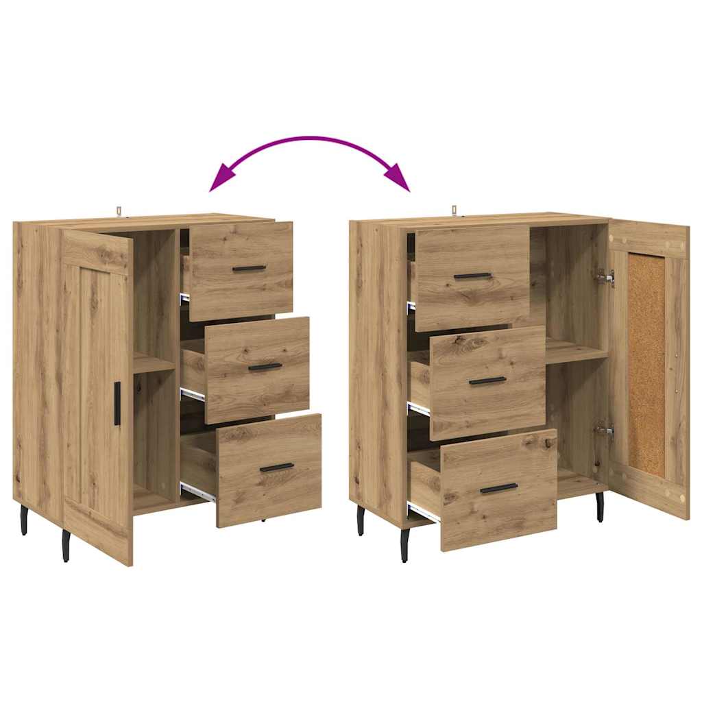 Vysoký Bufet 2 Ks Artisanový Dub 69,5 X 32,5 X 180 Cm