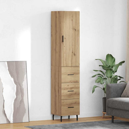 Vysoký Bufet Artisanový Dub 34,5 X 34 X 180 Cm Kompozitní Dřevo