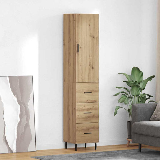 Vysoký Bufet Artisanový Dub 34,5 X 34 X 180 Cm Kompozitní Dřevo