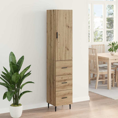 Vysoký Bufet Artisanový Dub 34,5 X 34 X 180 Cm Kompozitní Dřevo