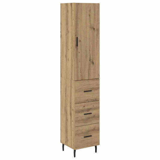 Vysoký Bufet Artisanový Dub 34,5 X 34 X 180 Cm Kompozitní Dřevo