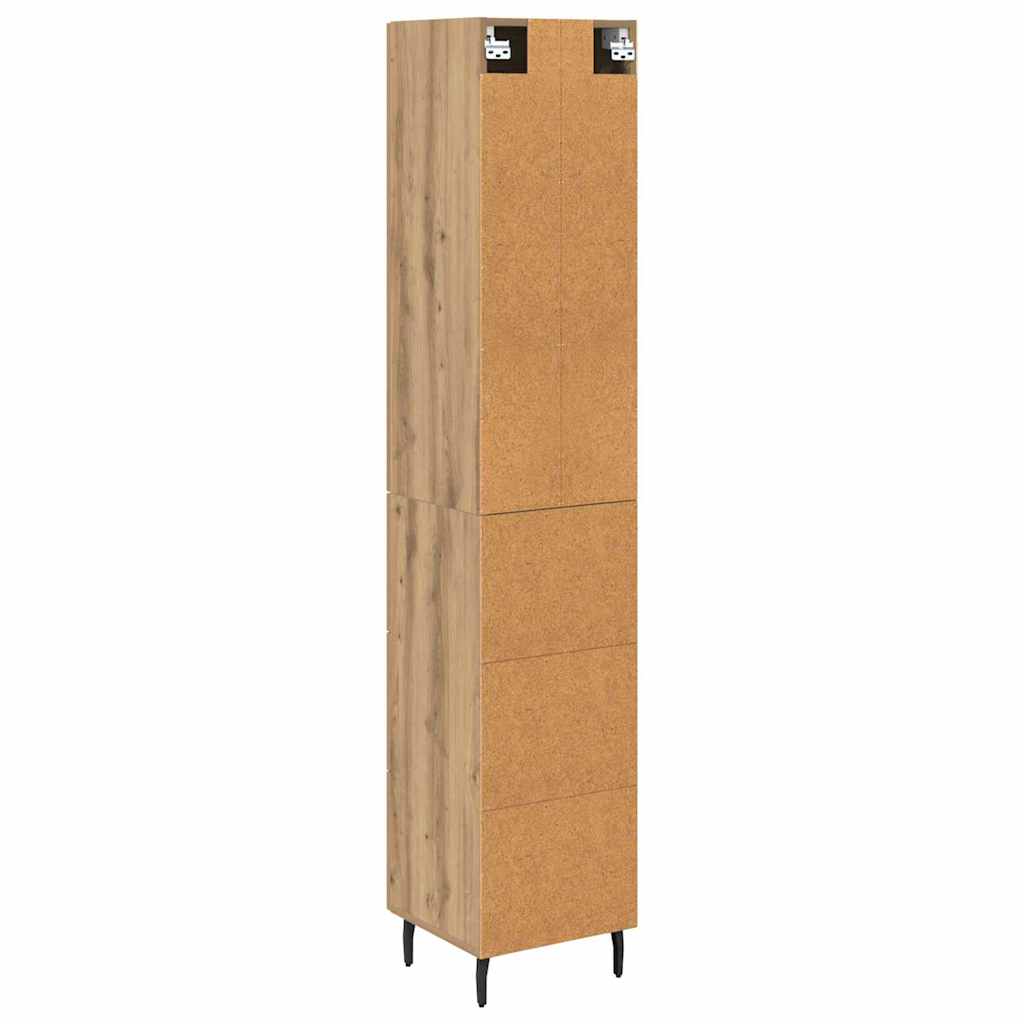 Vysoký Bufet Artisanový Dub 34,5 X 34 X 180 Cm Kompozitní Dřevo