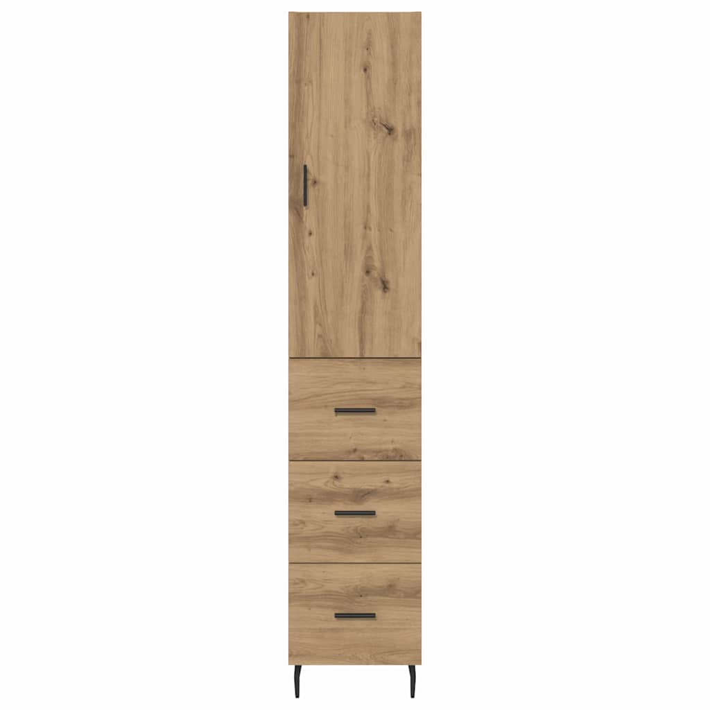 Vysoký Bufet Artisanový Dub 34,5 X 34 X 180 Cm Kompozitní Dřevo