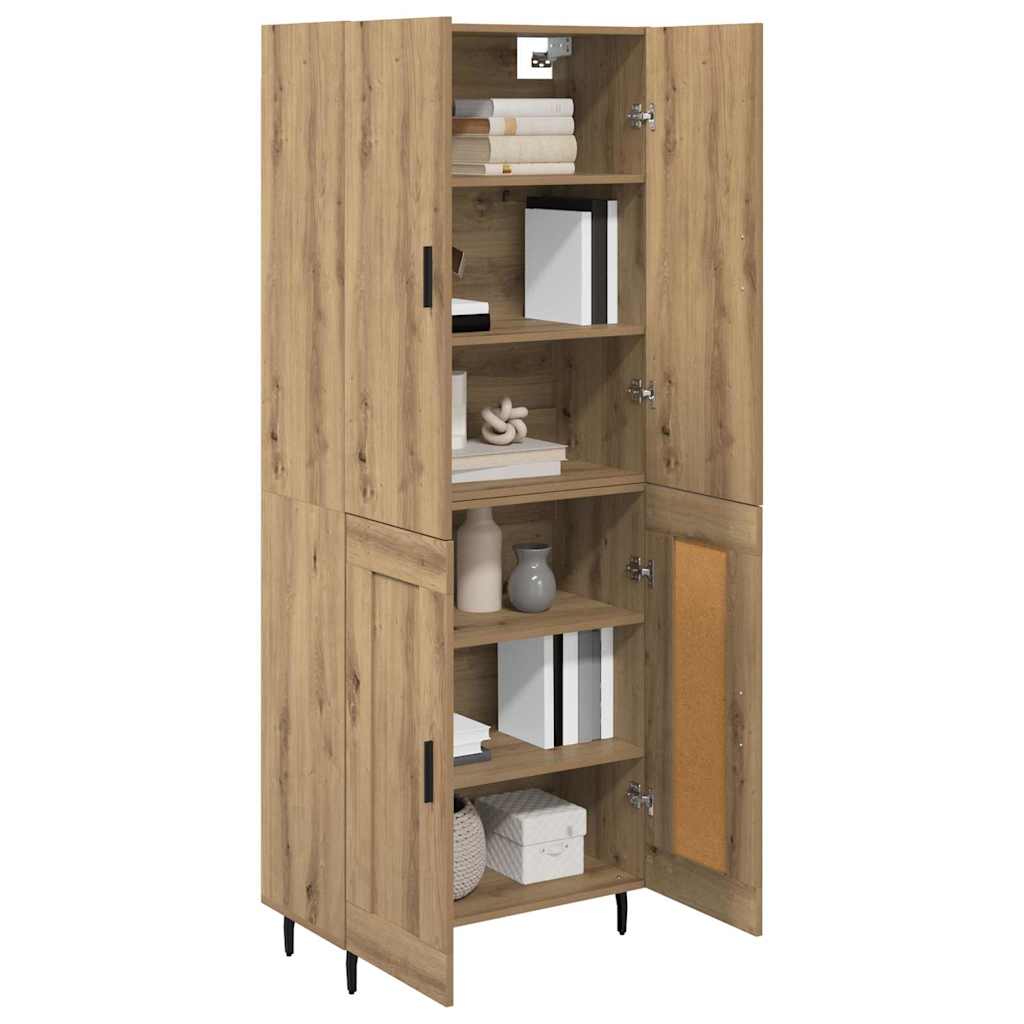 Vysoký Bufet 2 Ks Artisanový Dub 69,5 X 34 X 180 Cm