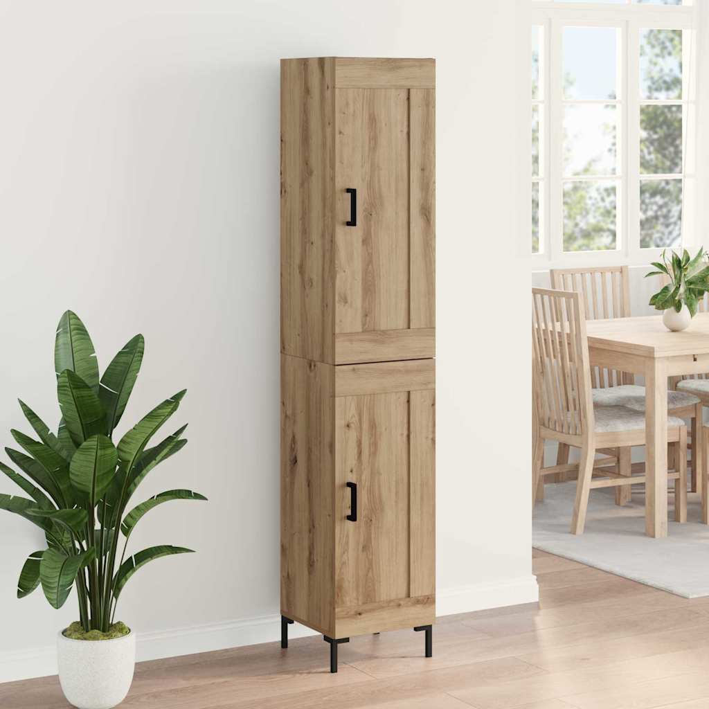 Vysoký Bufet Artisanový Dub 34,5 X 34 X 180 Cm Kompozitní Dřevo