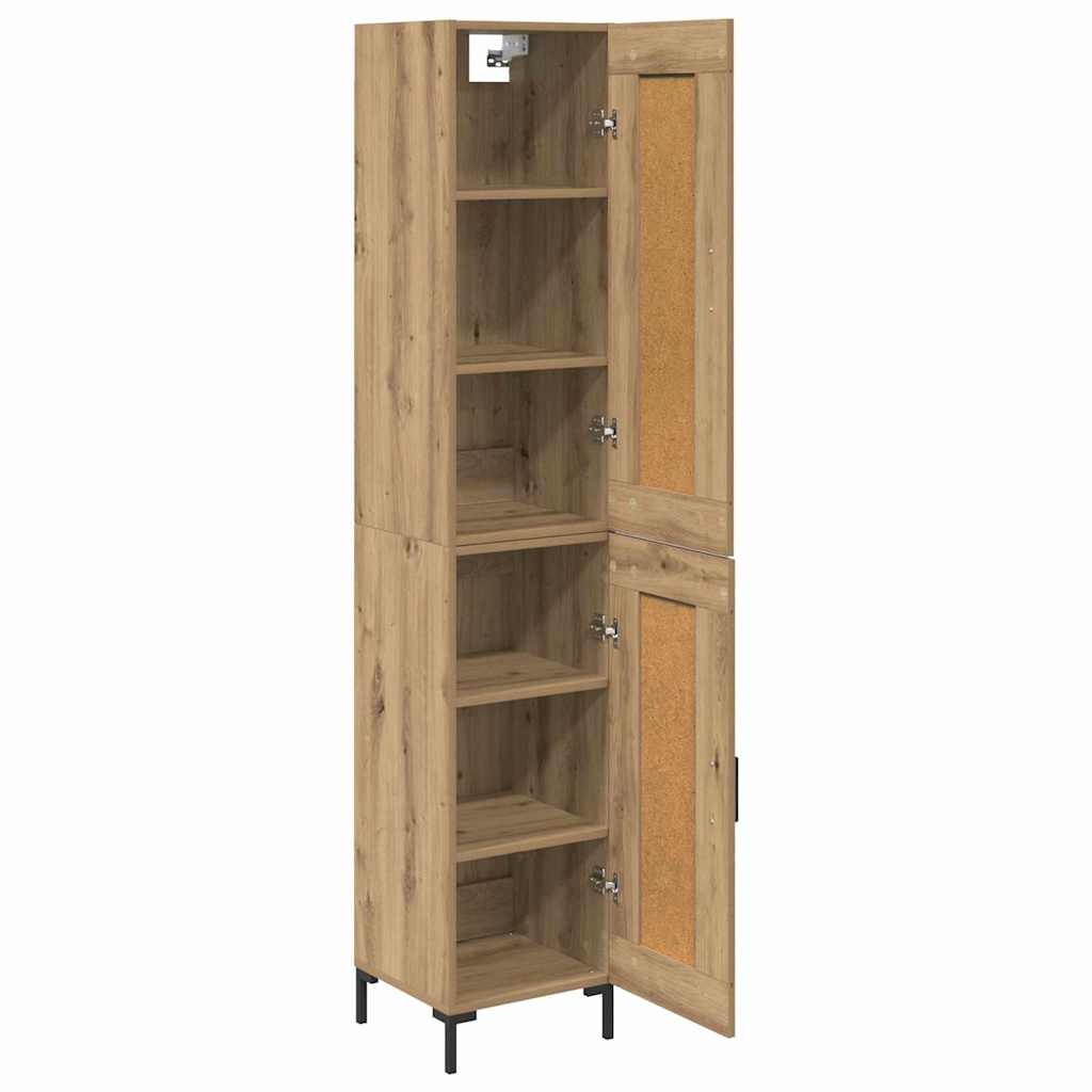 Vysoký Bufet Artisanový Dub 34,5 X 34 X 180 Cm Kompozitní Dřevo