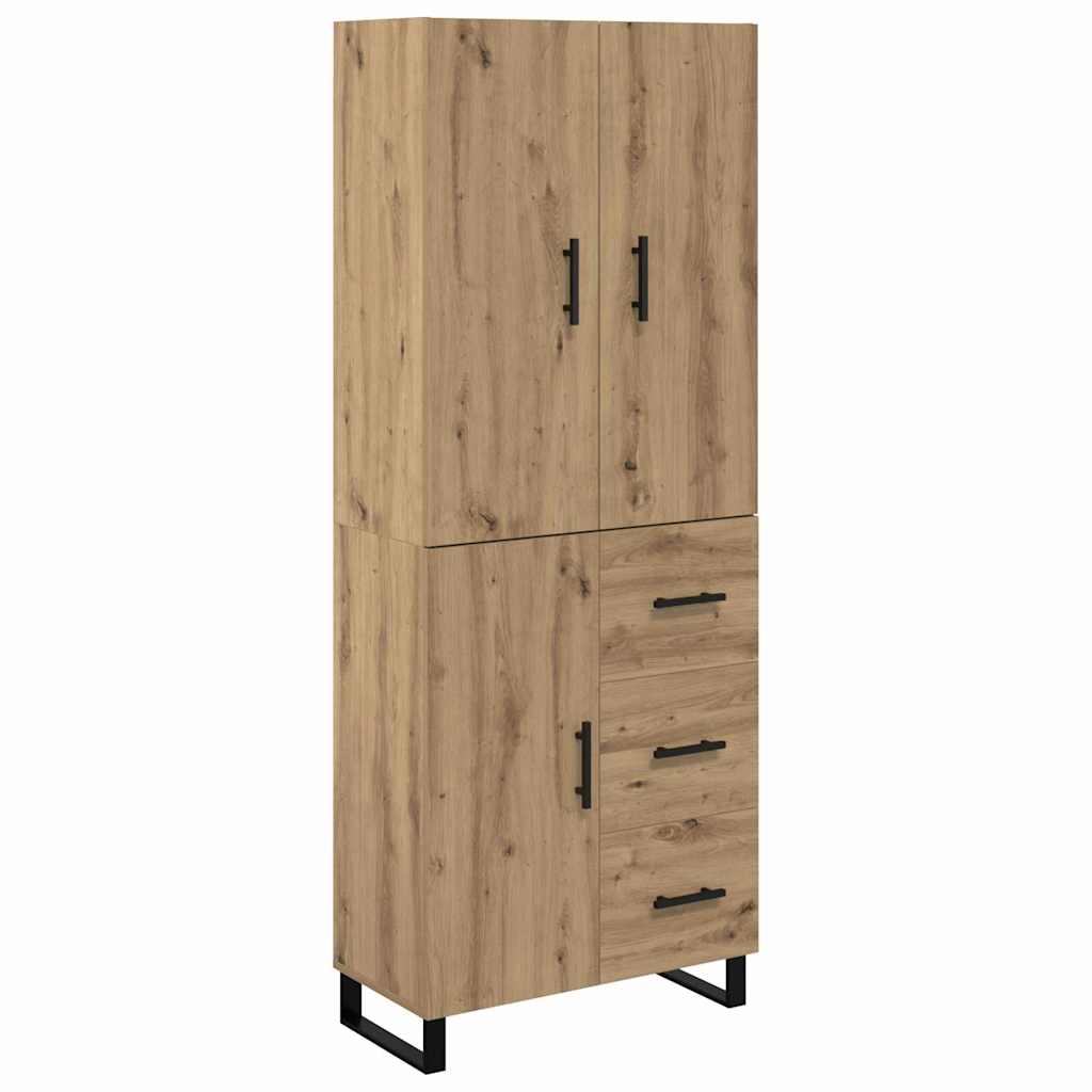 Vysoký Bufet 2 Ks Artisanový Dub 69,5 X 34 X 180 Cm