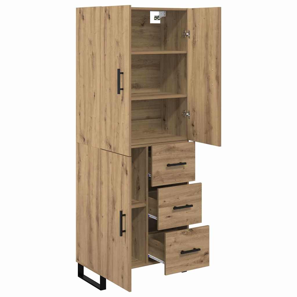 Vysoký Bufet 2 Ks Artisanový Dub 69,5 X 34 X 180 Cm
