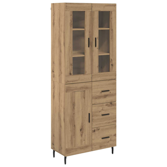 Vysoký Bufet 2 Ks Artisanový Dub 69,5 X 34 X 180 Cm