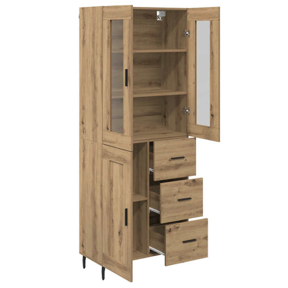 Vysoký Bufet 2 Ks Artisanový Dub 69,5 X 34 X 180 Cm