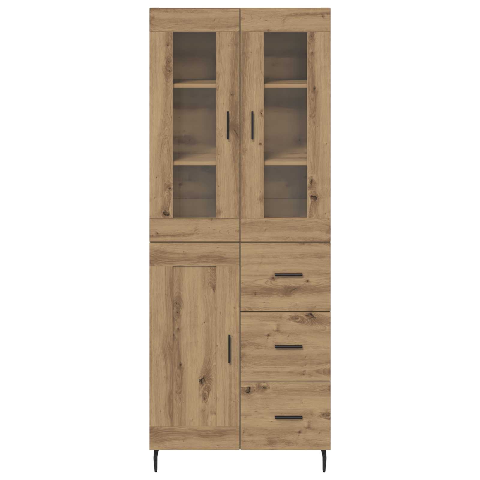 Vysoký Bufet 2 Ks Artisanový Dub 69,5 X 34 X 180 Cm