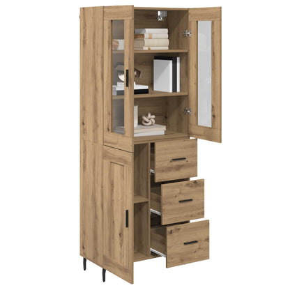 Vysoký Bufet 2 Ks Artisanový Dub 69,5 X 34 X 180 Cm