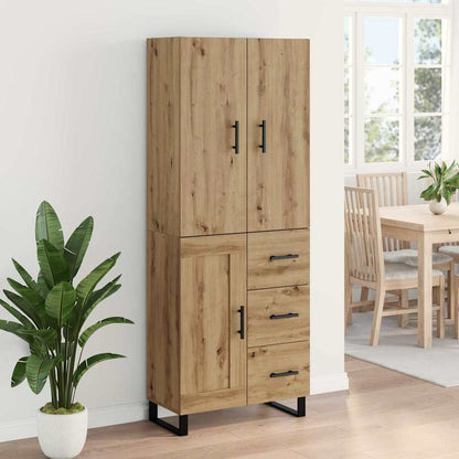 Vysoký Bufet 2 Ks Artisanový Dub 69,5 X 34 X 180 Cm