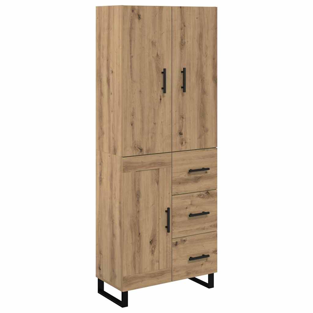 Vysoký Bufet 2 Ks Artisanový Dub 69,5 X 34 X 180 Cm