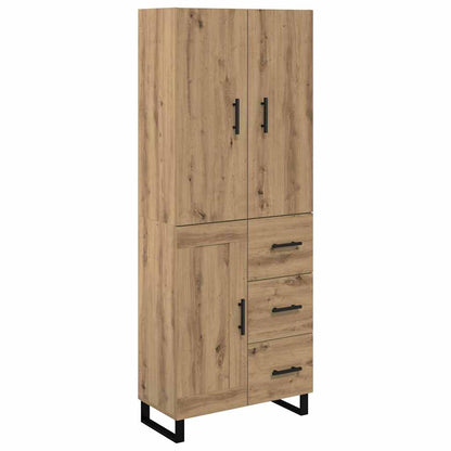 Vysoký Bufet 2 Ks Artisanový Dub 69,5 X 34 X 180 Cm