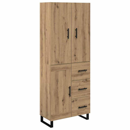 Vysoký Bufet 2 Ks Artisanový Dub 69,5 X 34 X 180 Cm