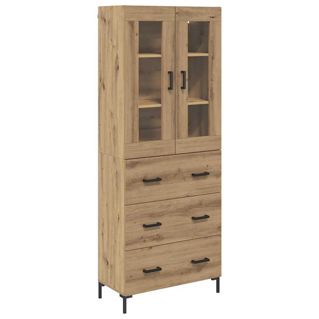 Vysoký Bufet 2 Ks Artisanový Dub 69,5 X 34 X 180 Cm