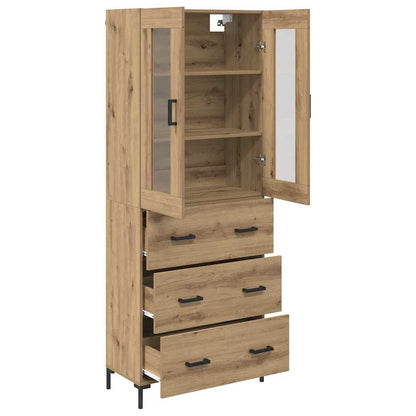Vysoký Bufet 2 Ks Artisanový Dub 69,5 X 34 X 180 Cm