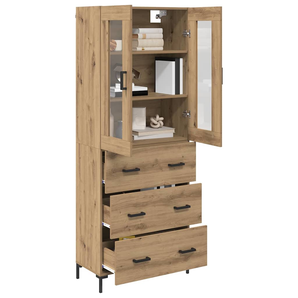 Vysoký Bufet 2 Ks Artisanový Dub 69,5 X 34 X 180 Cm