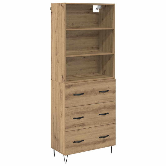 Vysoký Bufet 2 Ks Artisanový Dub 69,5 X 34 X 180 Cm
