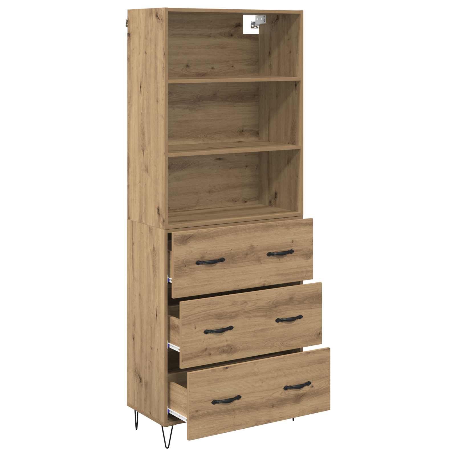 Vysoký Bufet 2 Ks Artisanový Dub 69,5 X 34 X 180 Cm