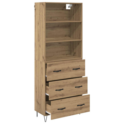 Vysoký Bufet 2 Ks Artisanový Dub 69,5 X 34 X 180 Cm