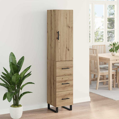 Vysoký Bufet Artisanový Dub 34,5 X 34 X 180 Cm Kompozitní Dřevo