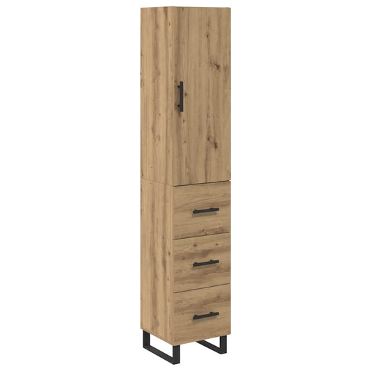Vysoký Bufet Artisanový Dub 34,5 X 34 X 180 Cm Kompozitní Dřevo