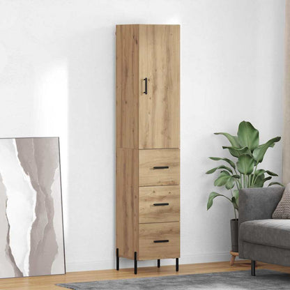 Vysoký Bufet Artisanový Dub 34,5 X 34 X 180 Cm Kompozitní Dřevo