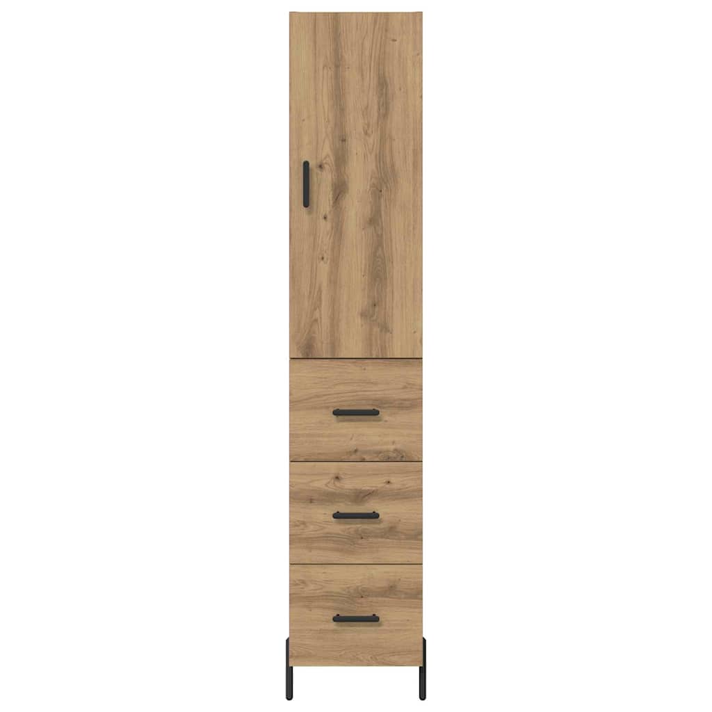Vysoký Bufet Artisanový Dub 34,5 X 34 X 180 Cm Kompozitní Dřevo