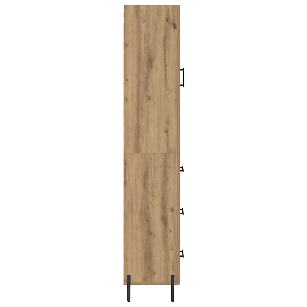 Vysoký Bufet Artisanový Dub 34,5 X 34 X 180 Cm Kompozitní Dřevo