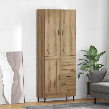 Vysoký Bufet 2 Ks Artisanový Dub 69,5 X 34 X 180 Cm