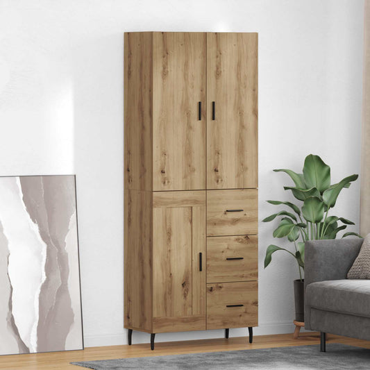 Vysoký Bufet 2 Ks Artisanový Dub 69,5 X 34 X 180 Cm