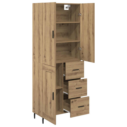 Vysoký Bufet 2 Ks Artisanový Dub 69,5 X 34 X 180 Cm