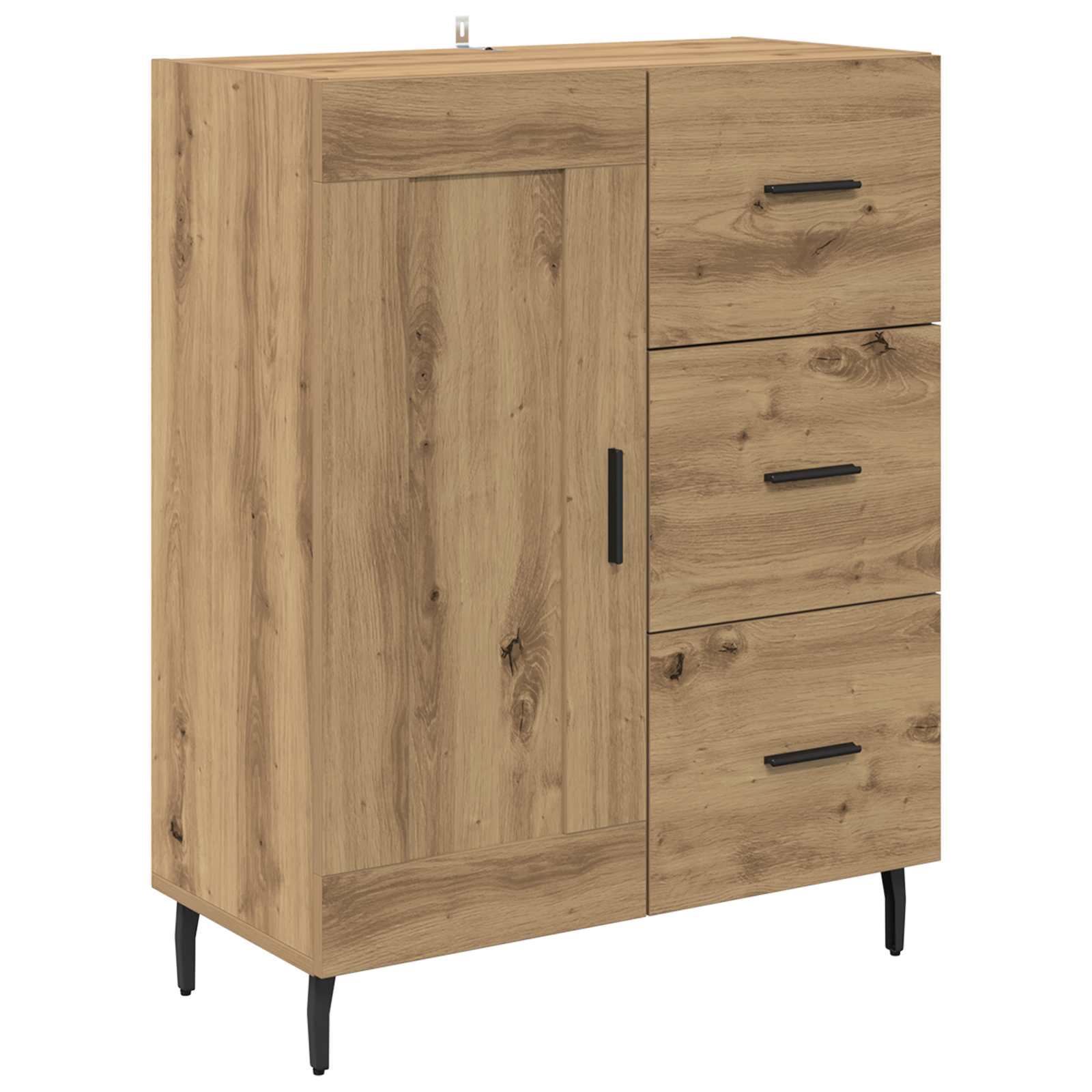 Vysoký Bufet 2 Ks Artisanový Dub 69,5 X 34 X 180 Cm