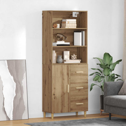 Vysoký Bufet 69,5 X 32,5 X 180 Cm Kompozitní Dřevo