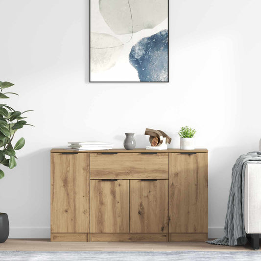 Servírovací Skříň 3 Ks Artisanový Dub 120 X 30 X 70 Cm