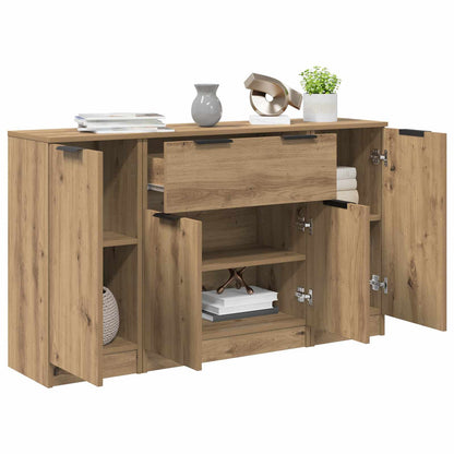 Servírovací Skříň 3 Ks Artisanový Dub 120 X 30 X 70 Cm