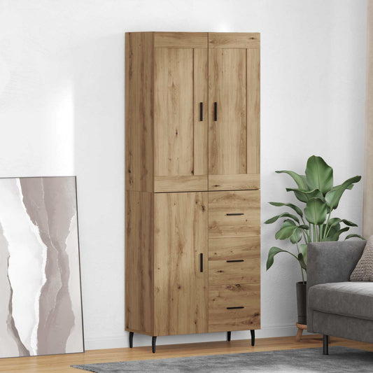 Vysoký Bufet 2 Ks Artisanový Dub 69,5 X 34 X 180 Cm