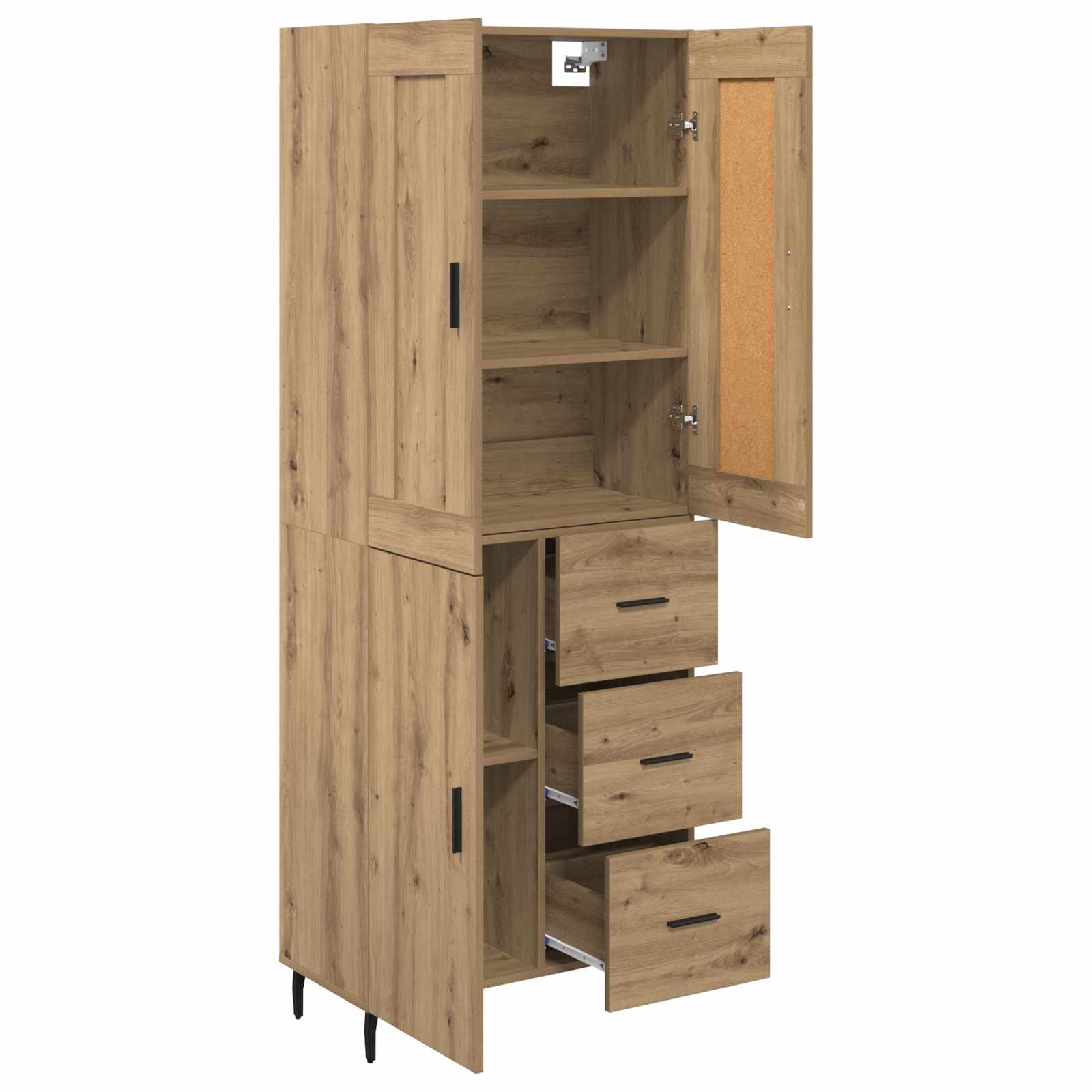 Vysoký Bufet 2 Ks Artisanový Dub 69,5 X 34 X 180 Cm
