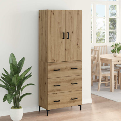 Vysoký Bufet Artisanový Dub 69,5 X 34 X 180 Cm Kompozitní Dřevo